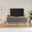 Porta TV Picadilly con Struttura Rovere e 2 Ante a Ribalta Antracite H57 x L139 x P36 cm