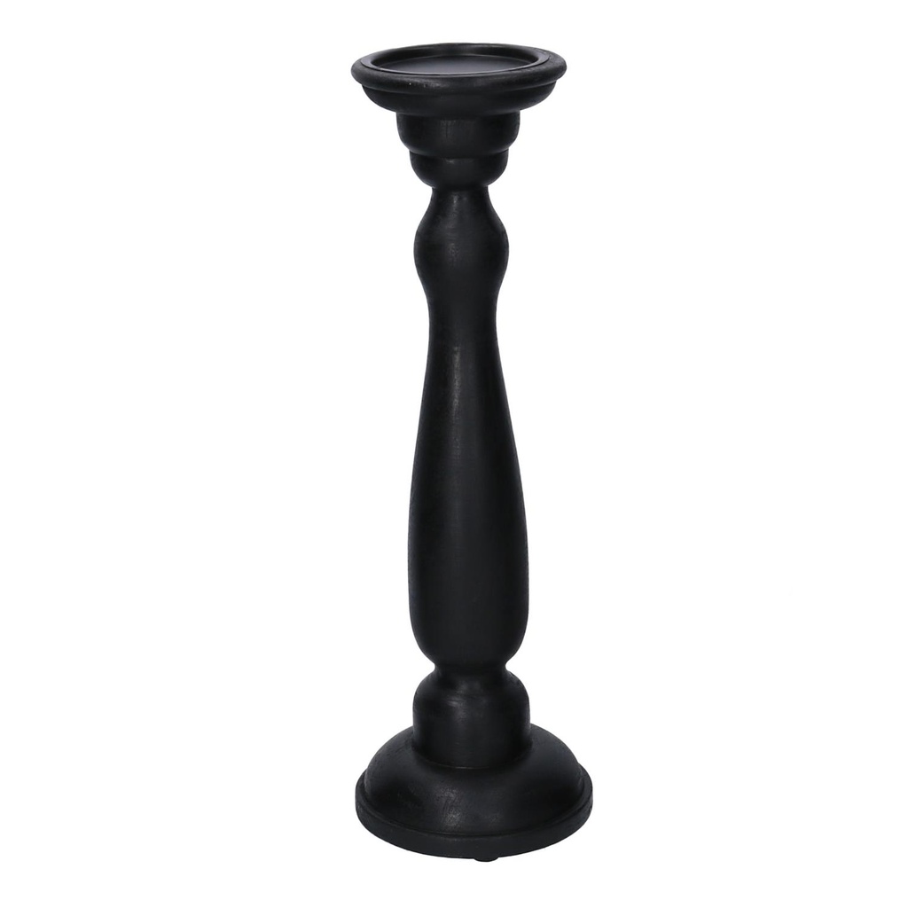 Portacandele legno nero cm12h40
