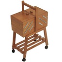 Portalavoro n.20 noce cm34xh47-57x20 c-ruote faggio made in italy