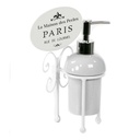 Portasapone liquido metallo ceramica paris bianco cm 14x12h23