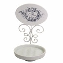 Portasapone metallo ceramica le bain bianco cm 14x10h21
