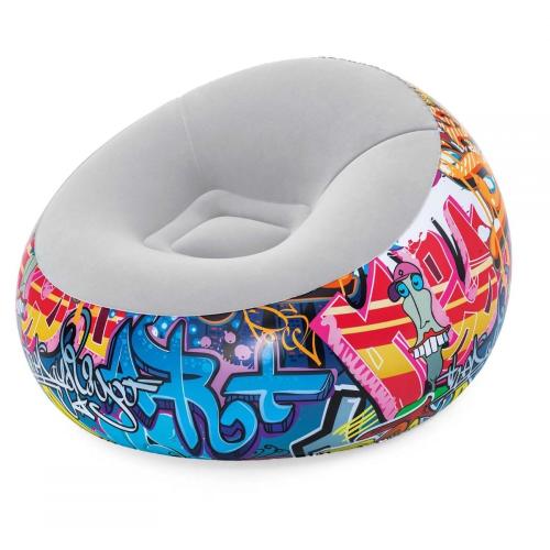 Pouf Poltrona Gonfiabile Relax Bestway Graffiti 112 x 112 x 66 cm