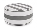 Pouf Righe Gonfiabile Bianco-Grigio