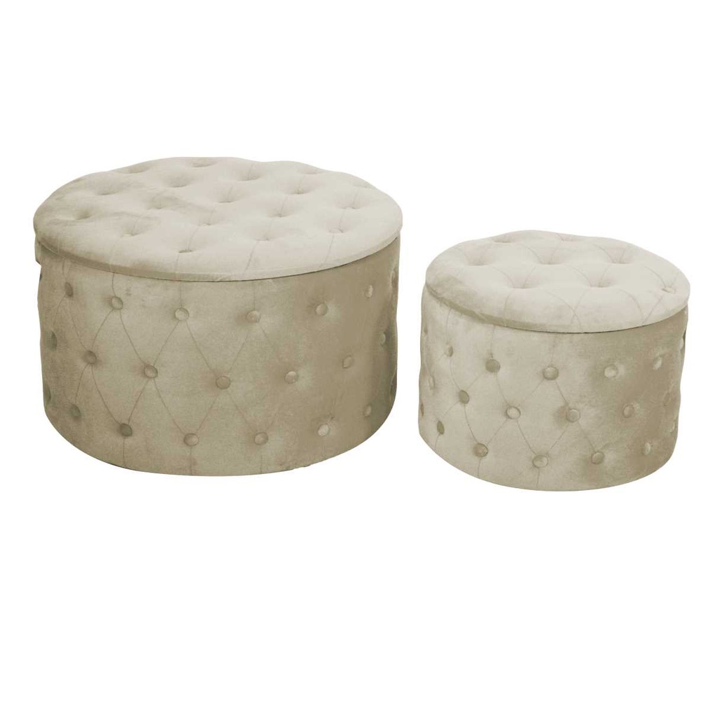 Puff vcontenitore elluto 1-2 crema cm ø70h42