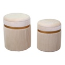 Puff velluto 1-2 crema cm ø39h49