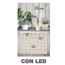 Quadro led con calendario bianco rettangolare cm 30x50x1