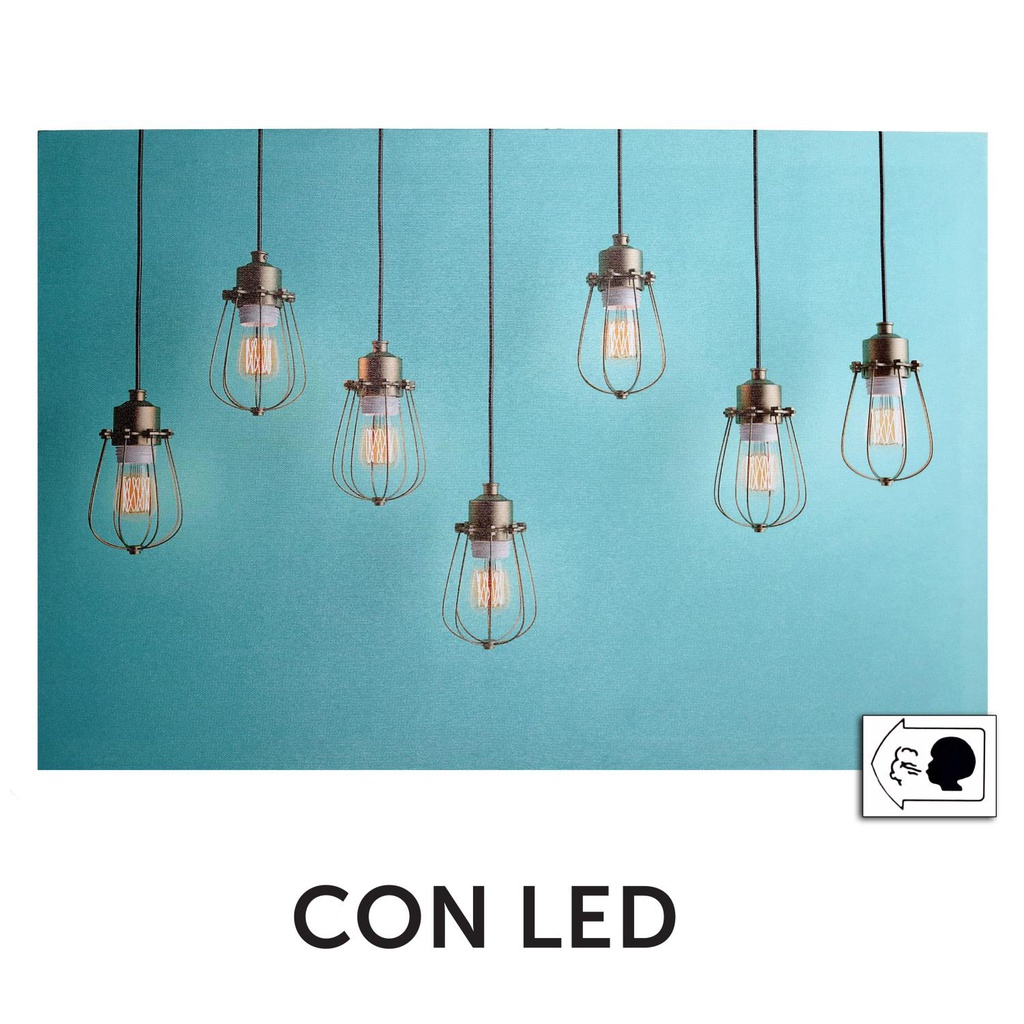 Quadro led lampadine cm 60x40x1