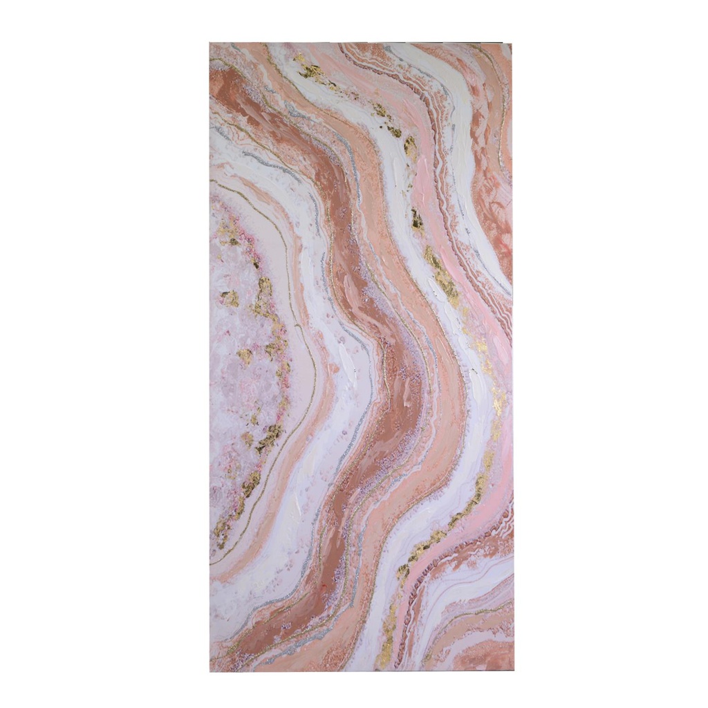 Quadro legno rosa rettangolare cm 150x70h3
