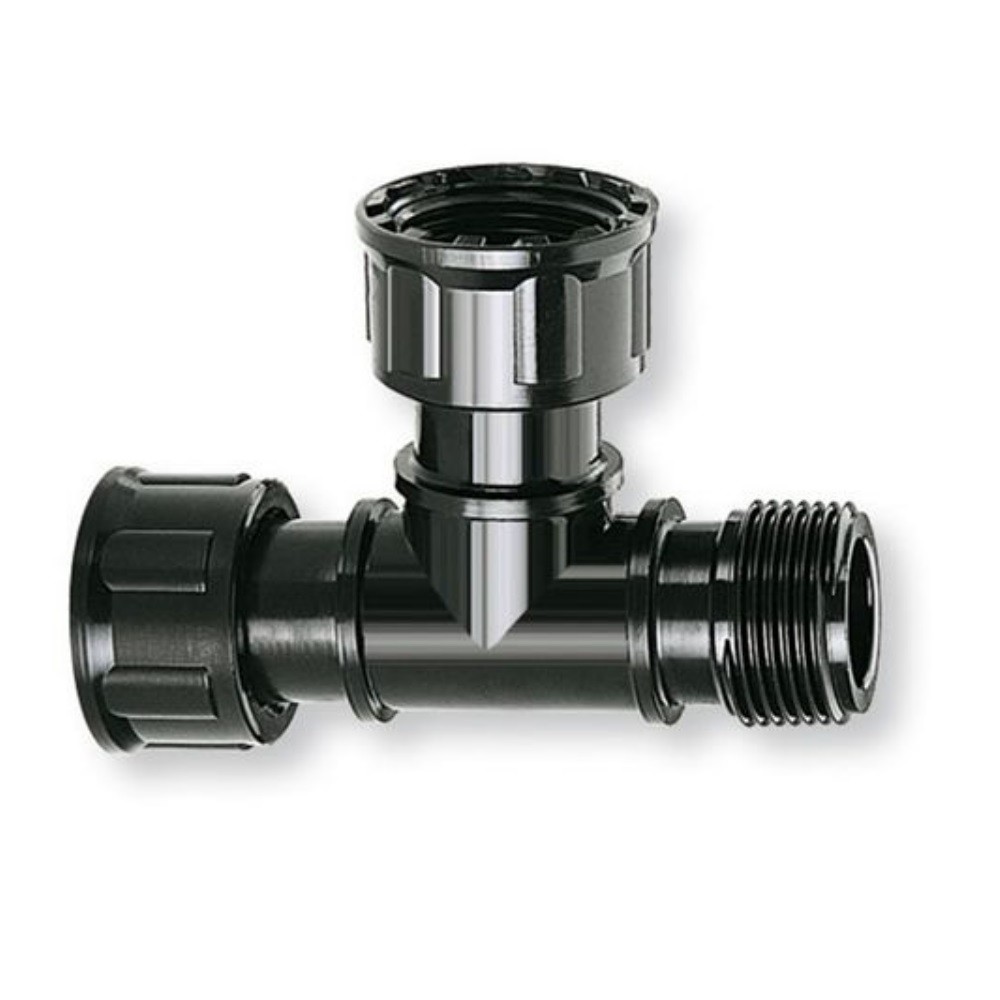 Raccordo T 1&quot; femmina per 1&quot; femmina per 1&quot; maschio