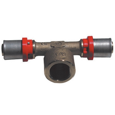 Raccordo press a T femmina per multistrato 1&quot; x 63