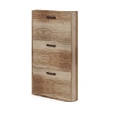 Scarpiera Slim in legno nobilitato 3 ribalte Noce Country cm 108x65x15