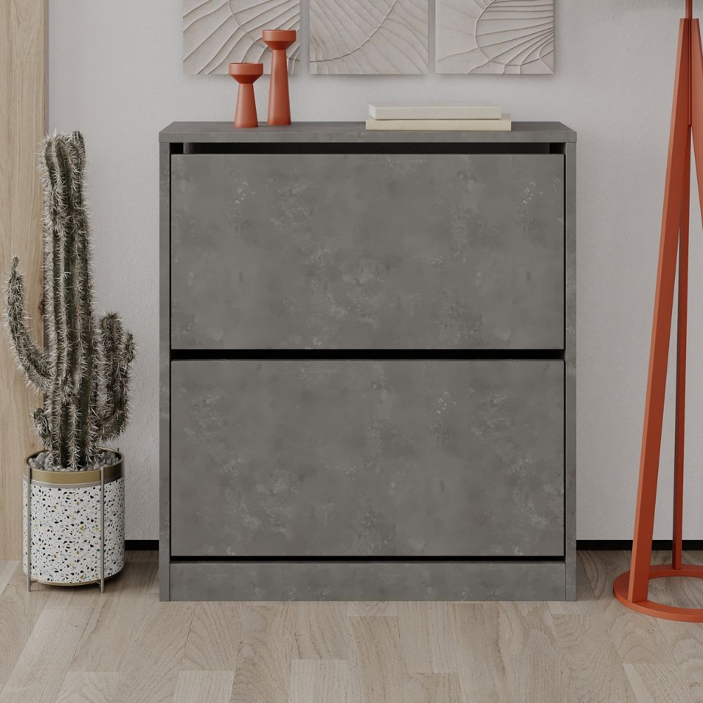 Scarpiera a ribalta grigio retro L 73 x P 26 x 82.5 cm