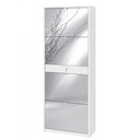 Scarpiera quattro ante a specchio un cassetto Bianco Ossido 63x29x h164 cm