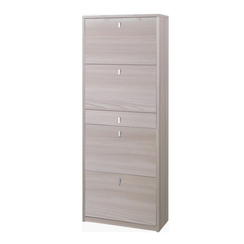 Scarpiera quattro ante un cassetto Olmo Chiaro 63x29x h164 cm