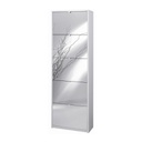 Scarpiera slim salvaspazio cinque ante a specchio Bianco Cenere 63x29x h190 cm