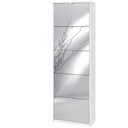 Scarpiera slim salvaspazio cinque ante a specchio Bianco Ossido 63x29x h190 cm