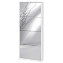 Scarpiera slim salvaspazio quattro ante a specchio Bianco Ossido 63x18x h154 cm