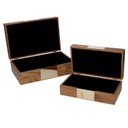 Scatola legno 1-2 marrone rettangolare cm31x20h10