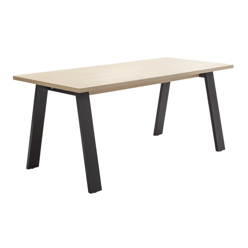 (2c) Scrivania rovere chiaro gambe nere