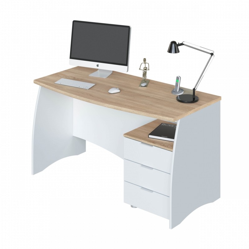 Scrivania ufficio camera con cassettiera cm 136 x 67 x 74 h