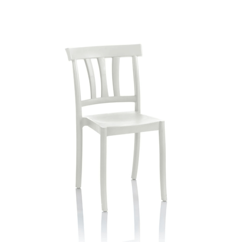 Sedia Cullen polipropilene bianca design classico