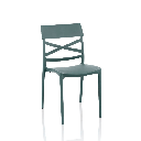 Sedia Esme polipropilene grigio metal schienale incrocio EFFEZ