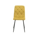 Sedia Imbottita Gialla con Cuciture a Rombo L 43 x P 45 x H 91 cm