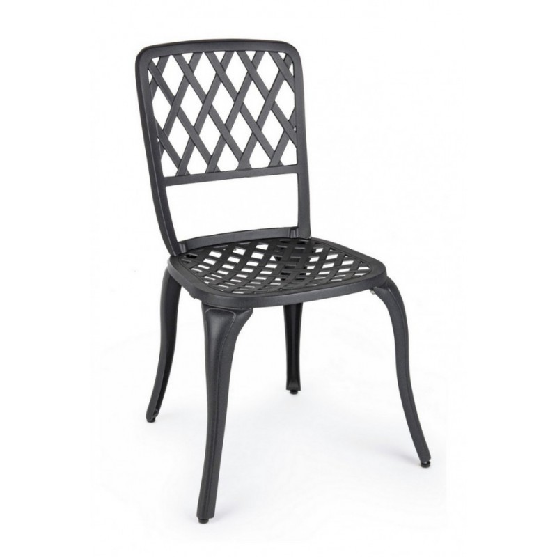 Sedia alluminio antracite esterno cm 44 x 46 x 89h