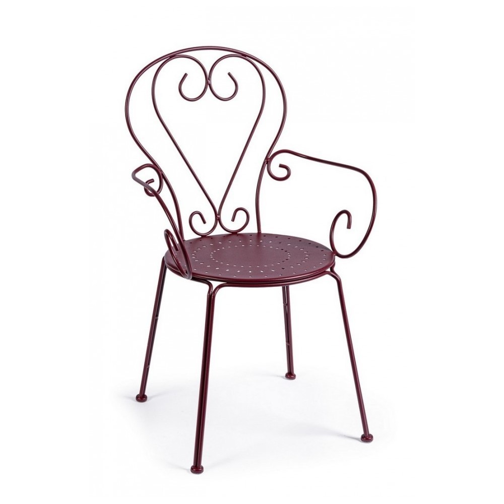 Sedia con braccioli Etienne Bordeaux impilabile