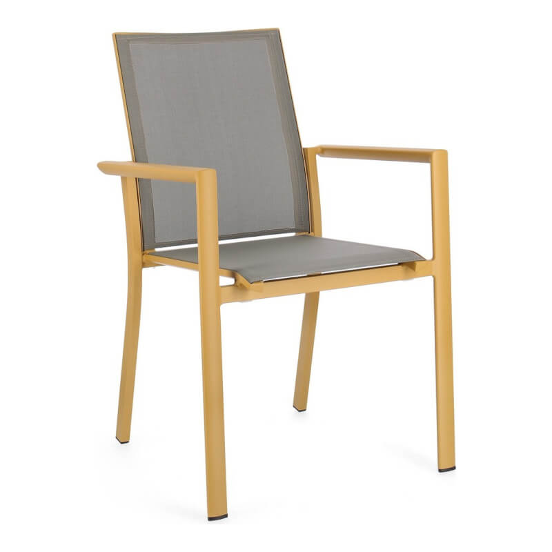 Sedia con braccioli Konnor Senape