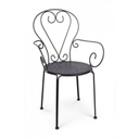 4xSedia da giardino con braccioli in acciaio Antracite ETIENNE 49x49x h89 cm