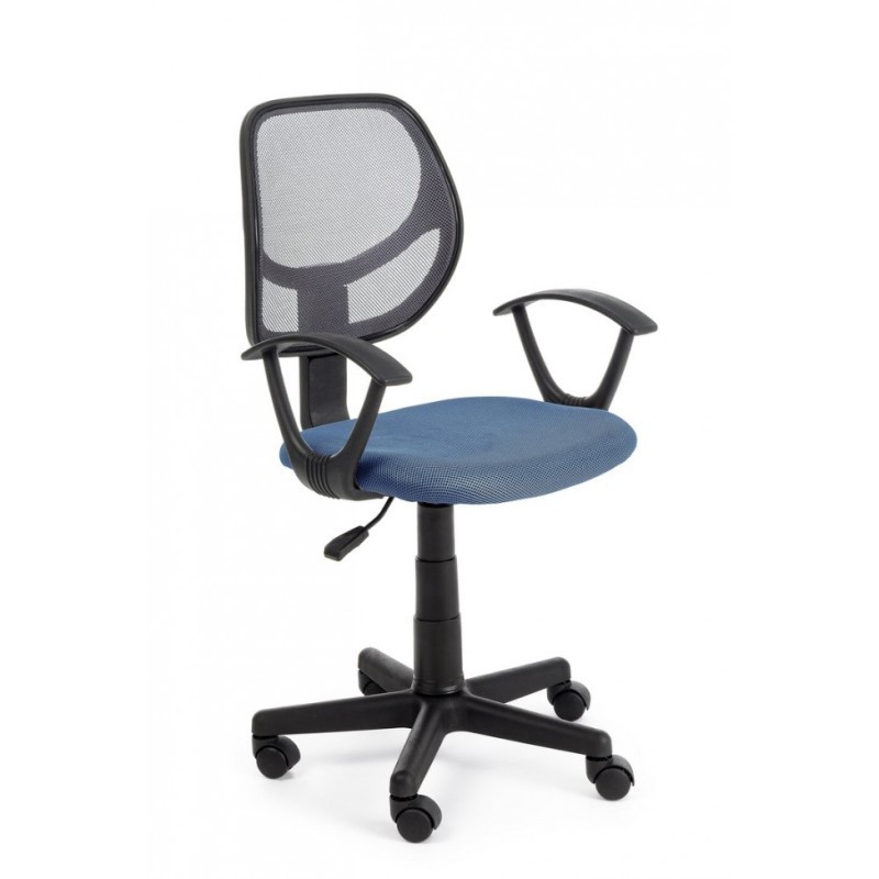 Sedia da ufficio blu con braccioli