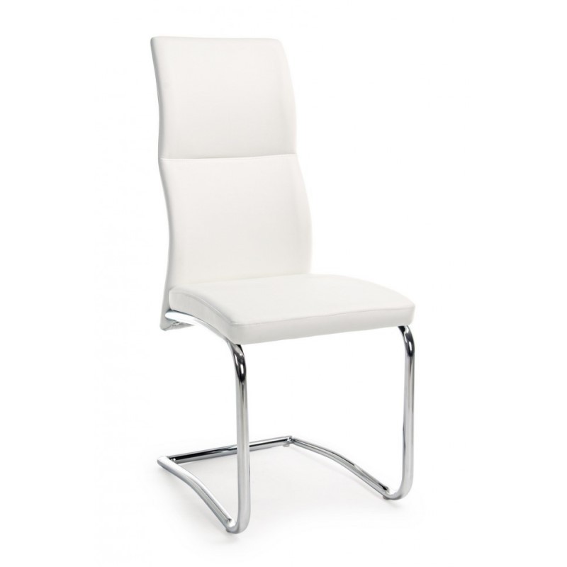 Sedia design in ecopelle Bianco THELMA 44x58x h104 cm
