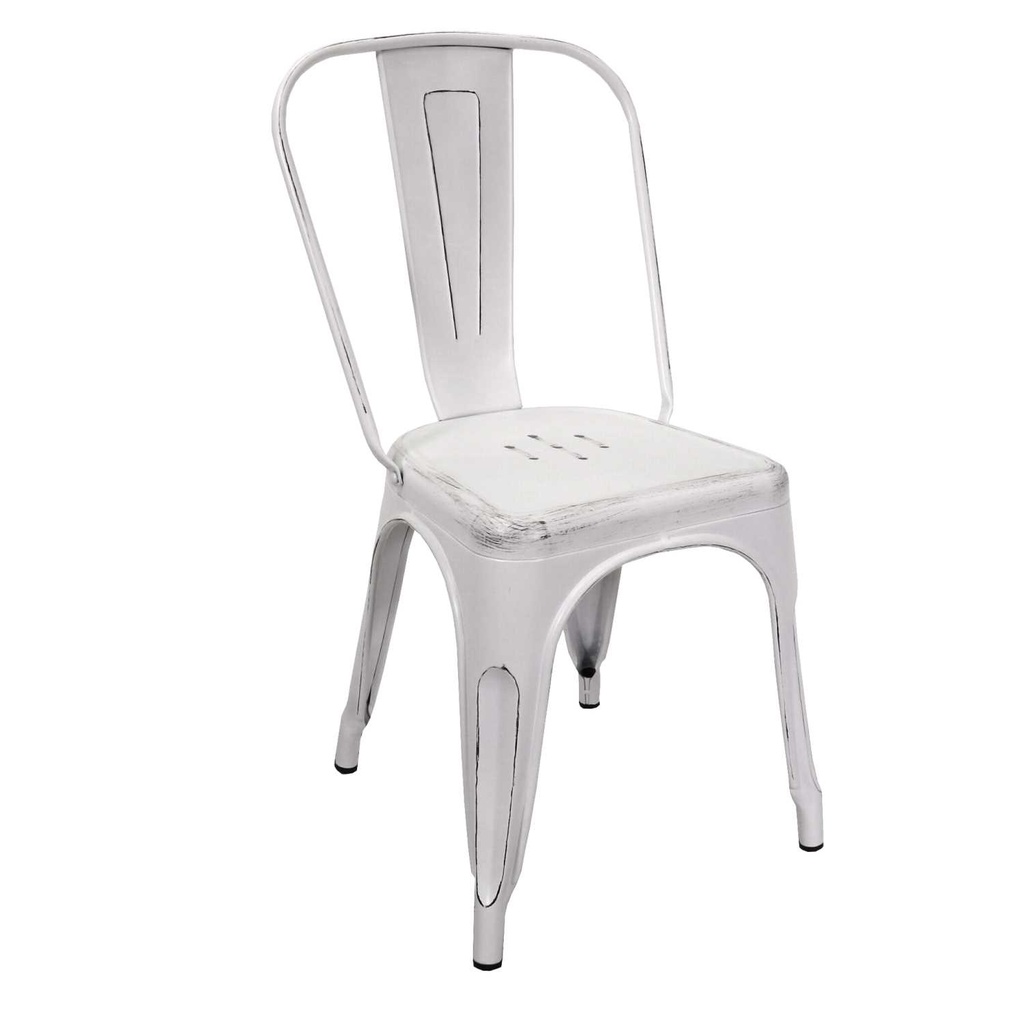 Sedia ferro new bristol bianco antico cm 51x43h84