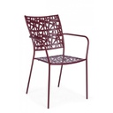 Sedia in acciaio con braccioli Kelsie Bordeaux iperbriko