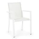 Sedia in alluminio con braccioli Konnor bianco