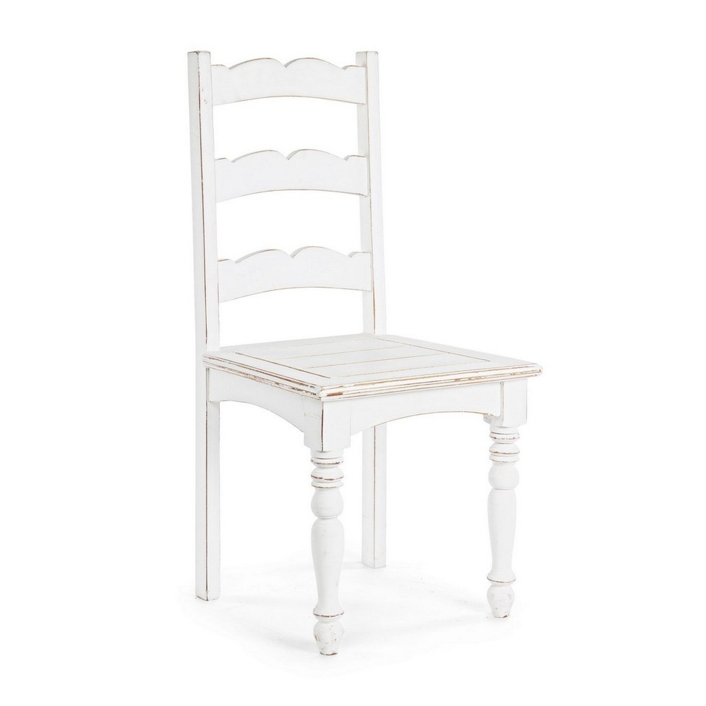 Sedia in legno stile rustico bianco shabby