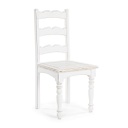 Sedia in legno stile rustico bianco shabby