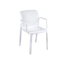 Sedia in polipropilene da giardino con braccioli Bianca DALIAN 46,5x53,5x h55 cm