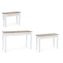 Set 3 consolle bianco in legno stile classico