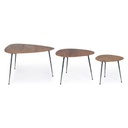 Set 3 tavolino boscage in legno stile industriale