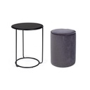 Set combinato moderno tavolino-pouf Annika grigio scuro iperbriko
