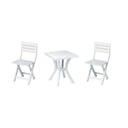 Set duetto resina tavolo + 2 sedie bianco 