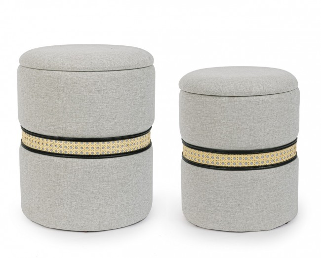 Set2 Pouf Contenitore Karina Grigio Ch