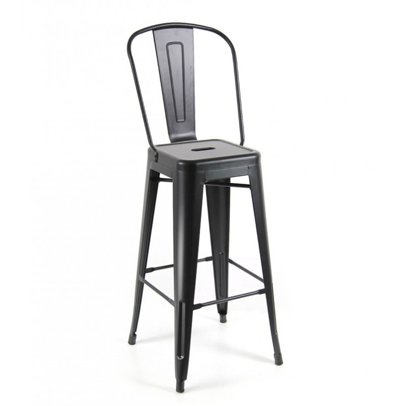 2x Sgabello alto industrial urban nero cm 42 x 42 x 76 h