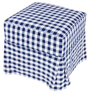 Sgabello cubico tessuto blu lg-9422 cm.35 x 35 x 35