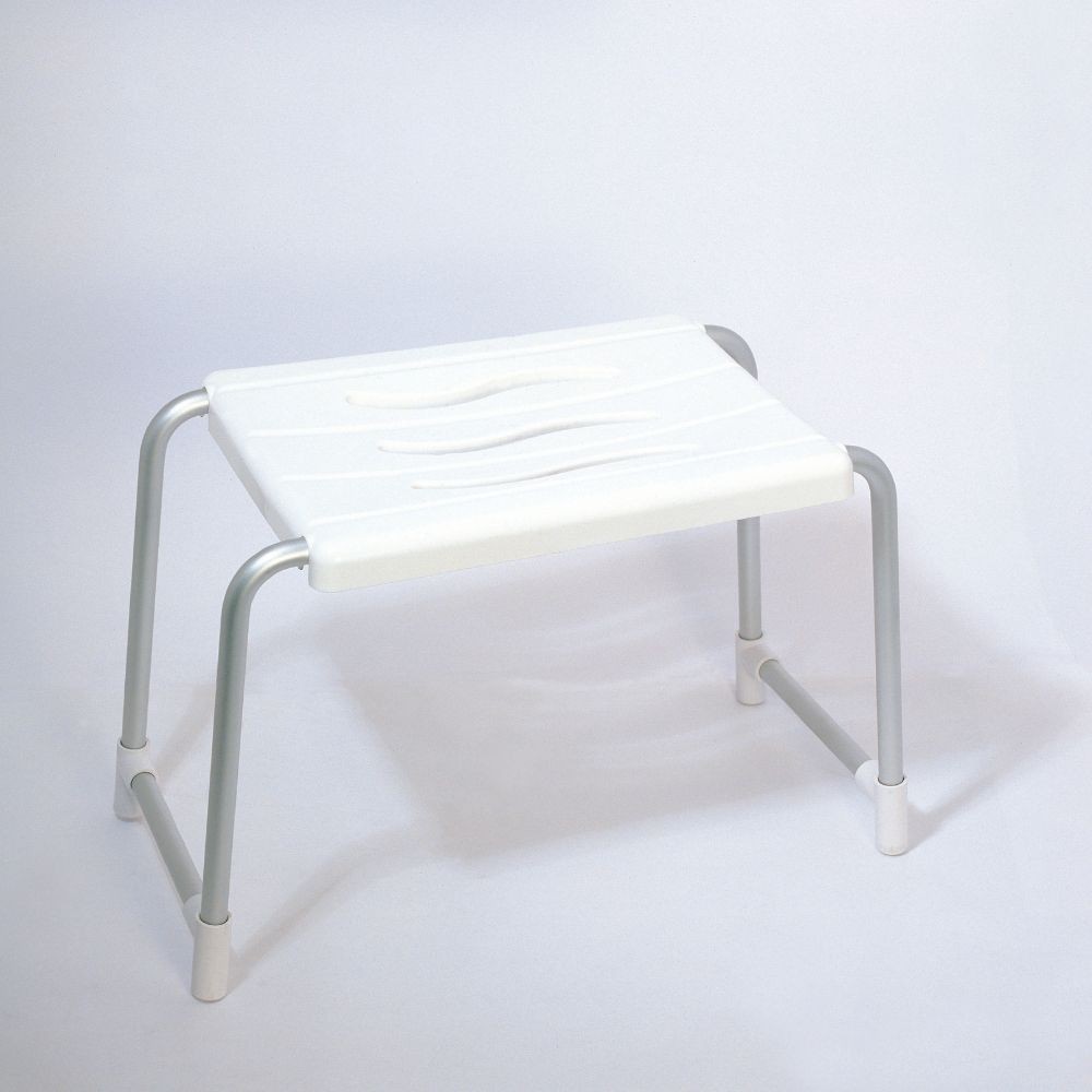 Sgabello per vasca da bagno per disabili bianco antiscivolo