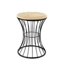 2x Sgabello stile urban in metallo seduta legno