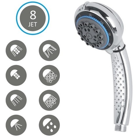 Soffione doccia cromo 8 funzioni