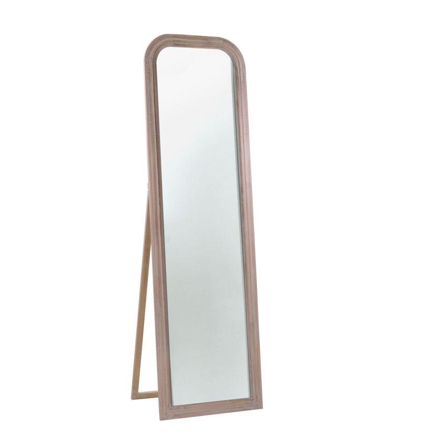 Specchio da terra legno crema anticato opaco ovale cm 50xh170x2